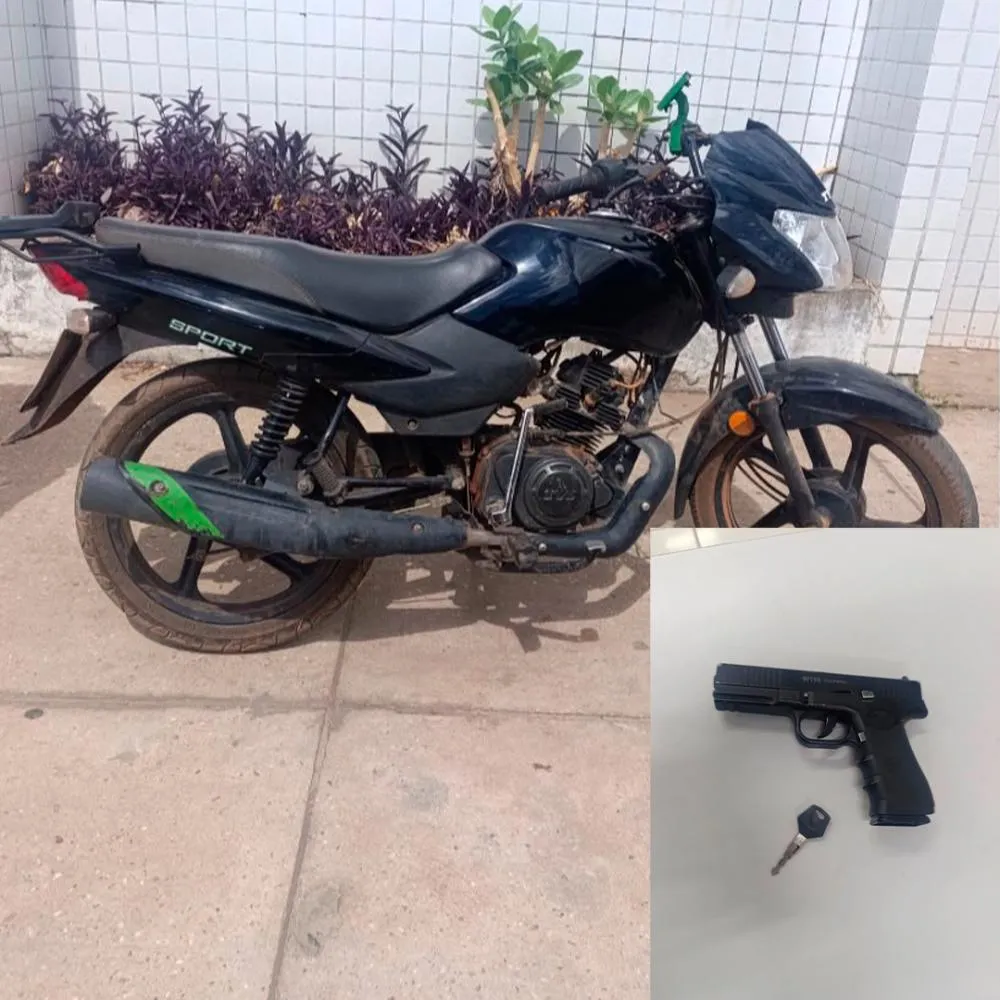 Polícia Militar recupera motocicleta roubada e apreende simulacro de arma em Timon