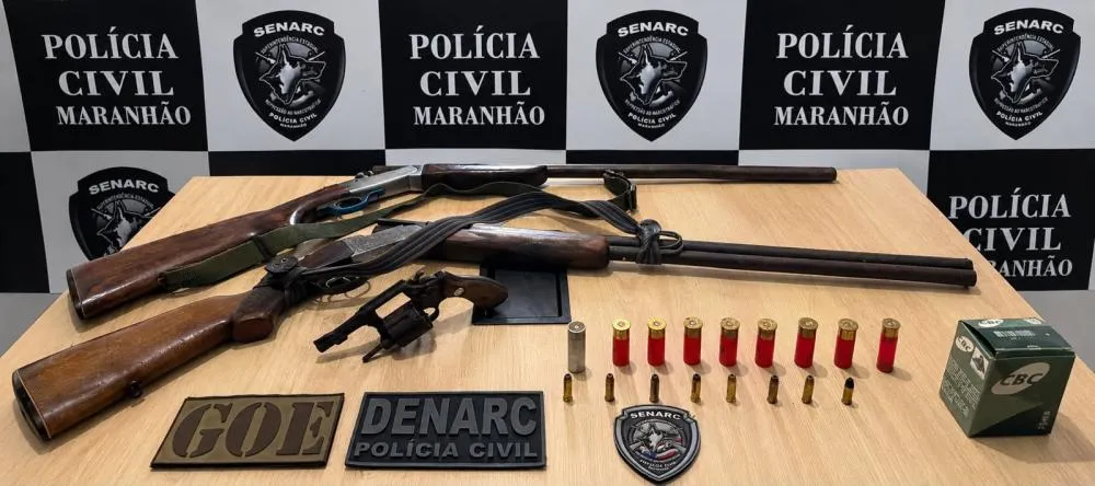 Polícia Civil apreende três armas de fogo durante operação na zona rural de Timon