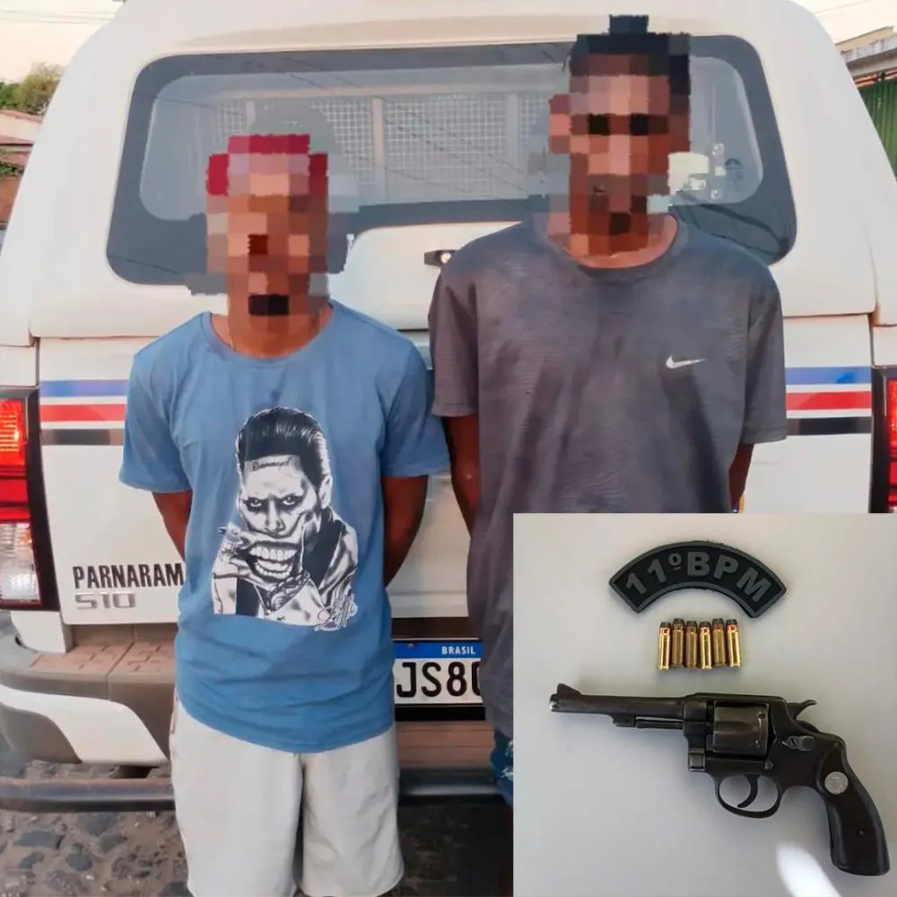 Dois homens são presos com revólver e munições no bairro Agrovema, em Parnarama