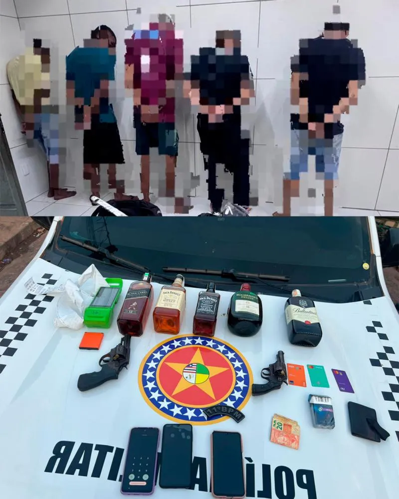 Ação rápida da Polícia Militar termina com cinco presos após roubo a depósito de bebidas em Timon